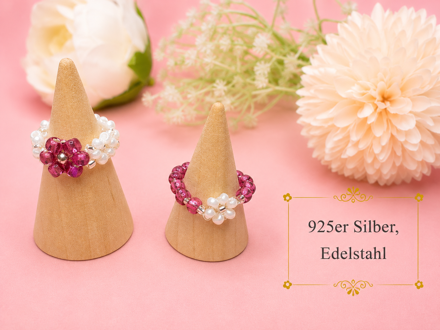 Ruby Blossom RIng Silber