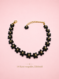 Blumenarmband Schwarz-Gold