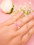 Pink Blooming Ring Gold