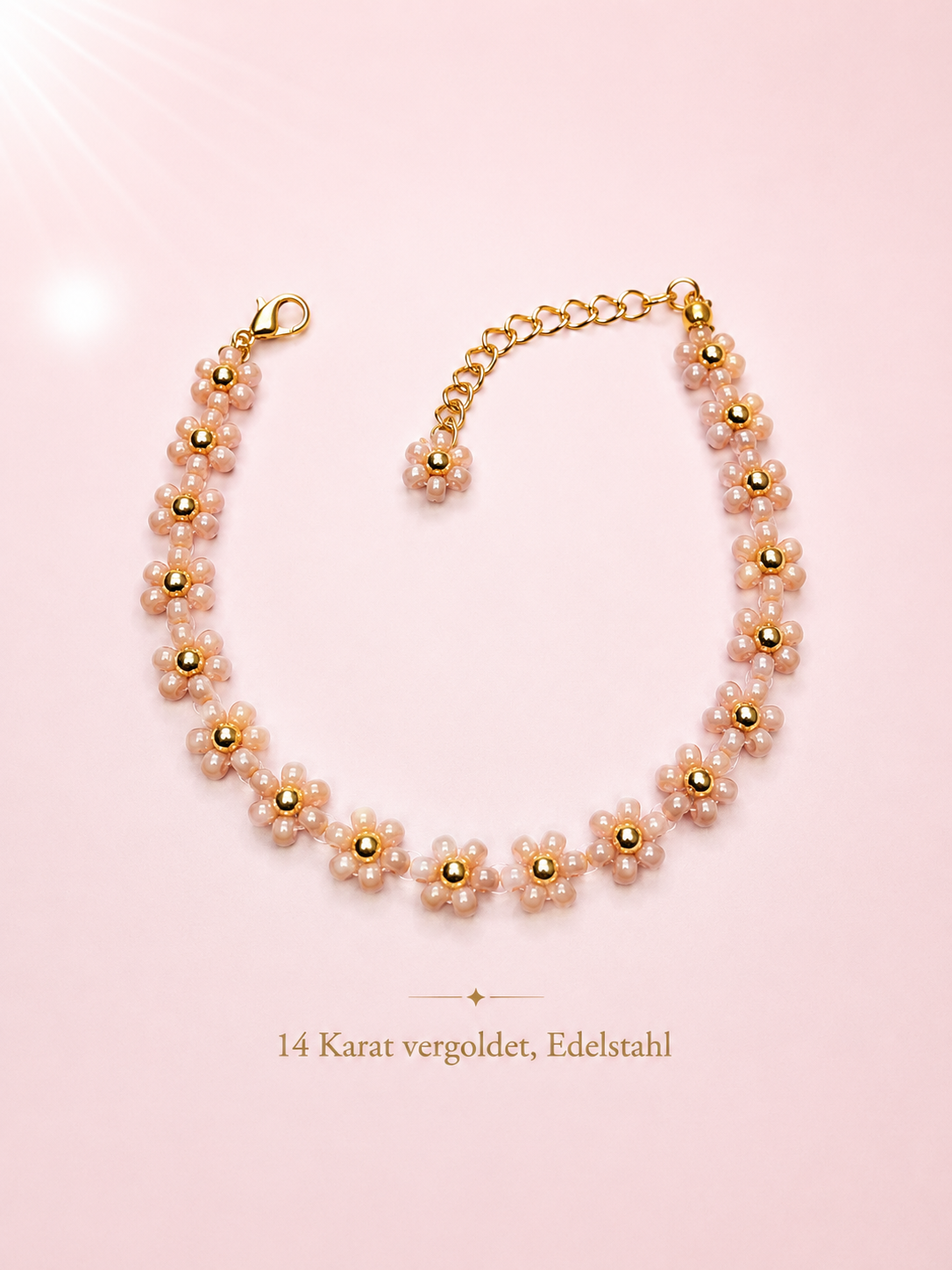 Blumenarmband Peach-Gold