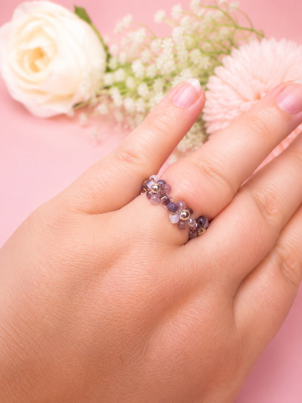Blütenring Amethyst Blossom Silber
