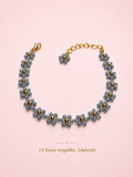 Blumenarmband Grau/Blau-Gold