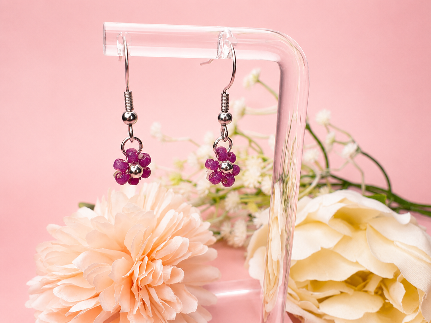 Bloom Drops Pink Silber
