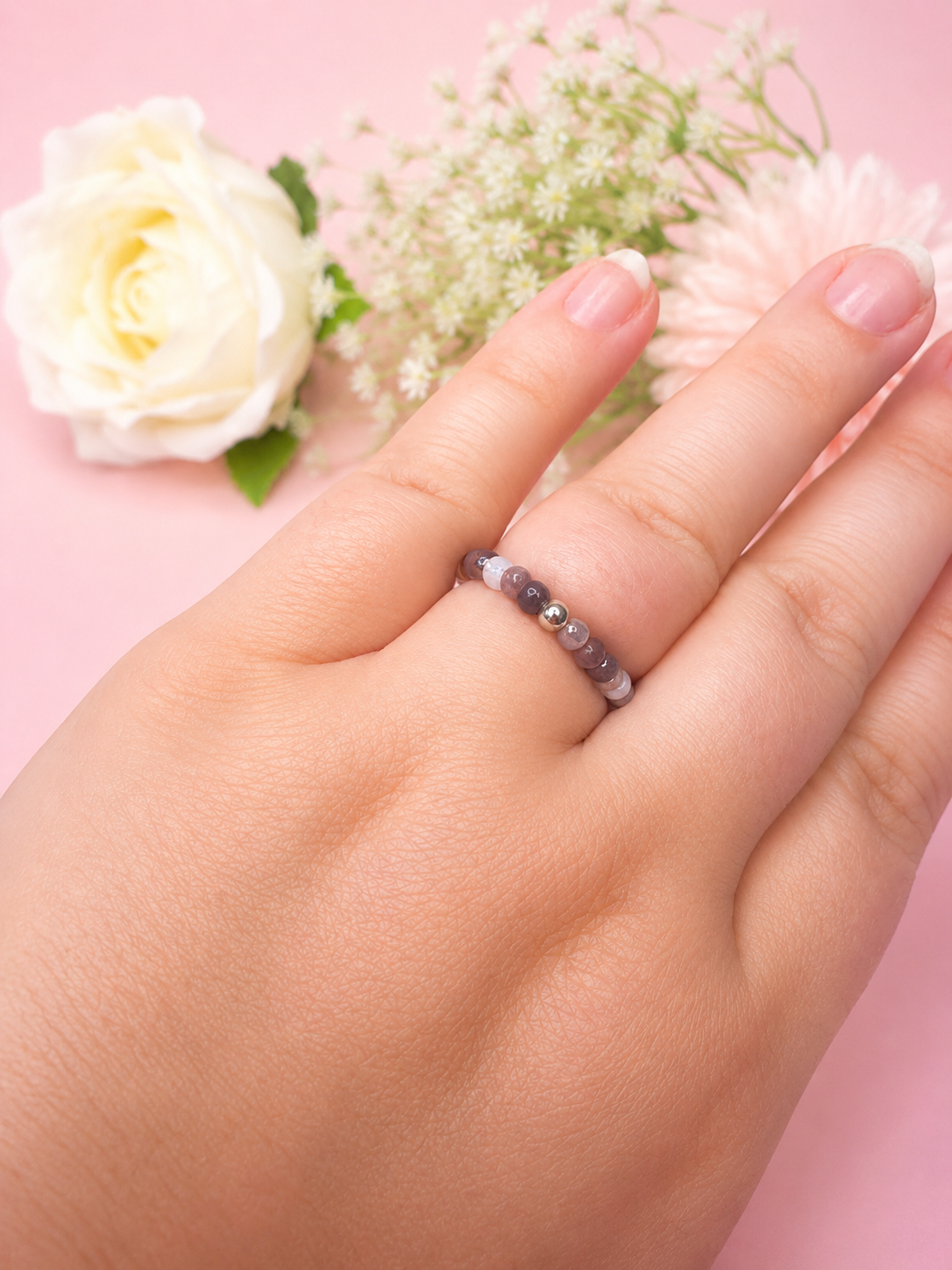 Blütenring Amethyst Blossom Silber