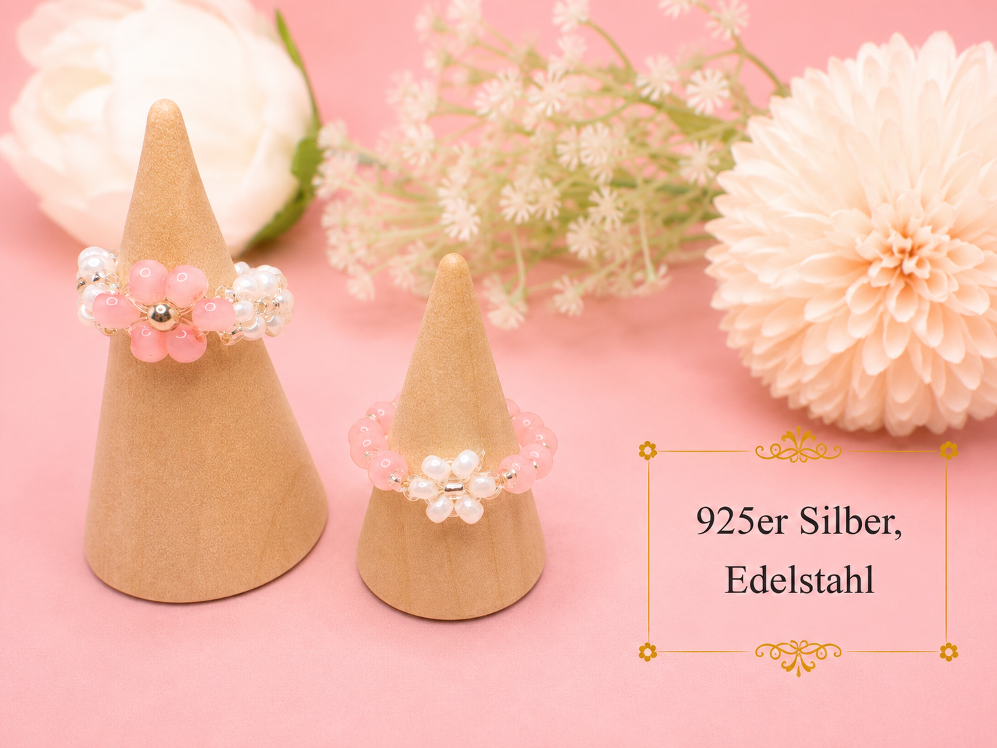 Rosé Blooming Ring Silber