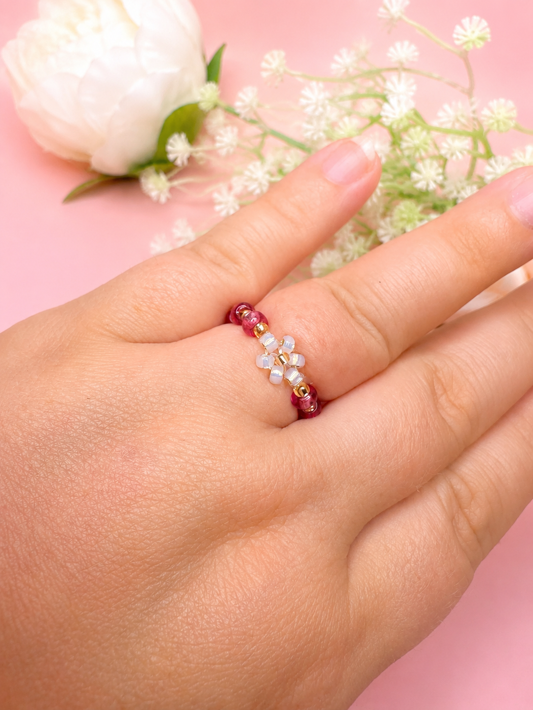 Ruby Blooming Ring Gold