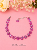 Blumenarmband Fuchsia-Silber