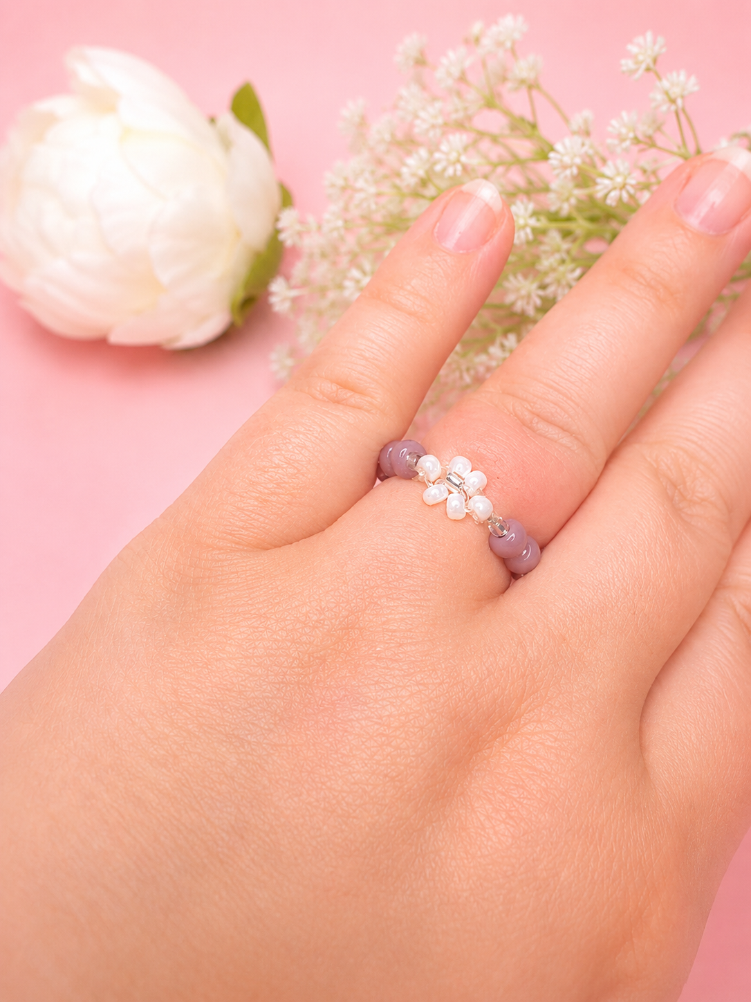 Flieder Blooming Ring Silber