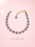 Blumenarmband Flieder-Gold