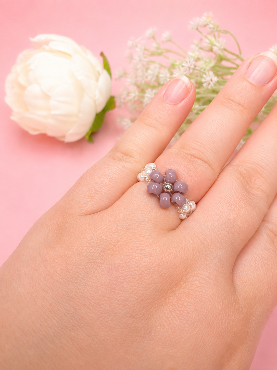 Flieder Blooming Ring Silber