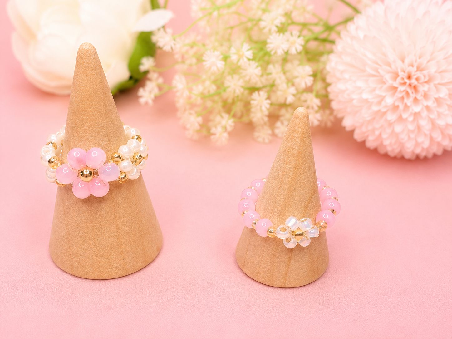 Pink Blooming Ring Gold