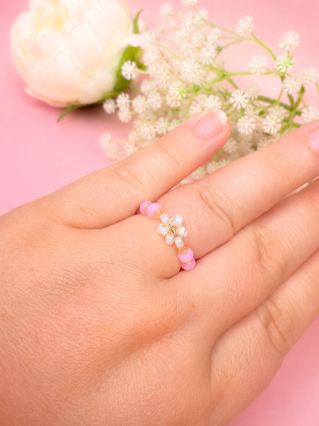Pink Blooming Ring Gold