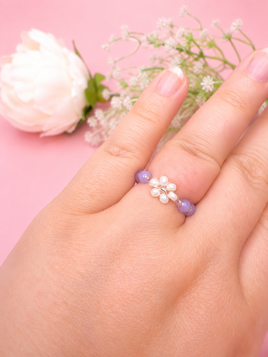 Lvender Blooming Ring Silber
