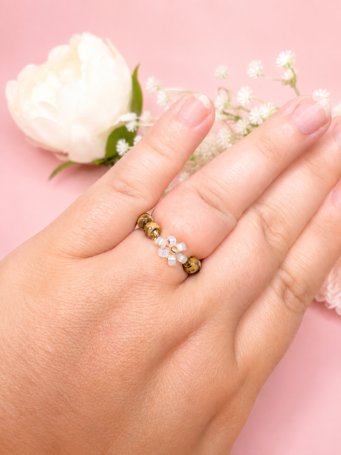 Olive Blooming Ring Gold