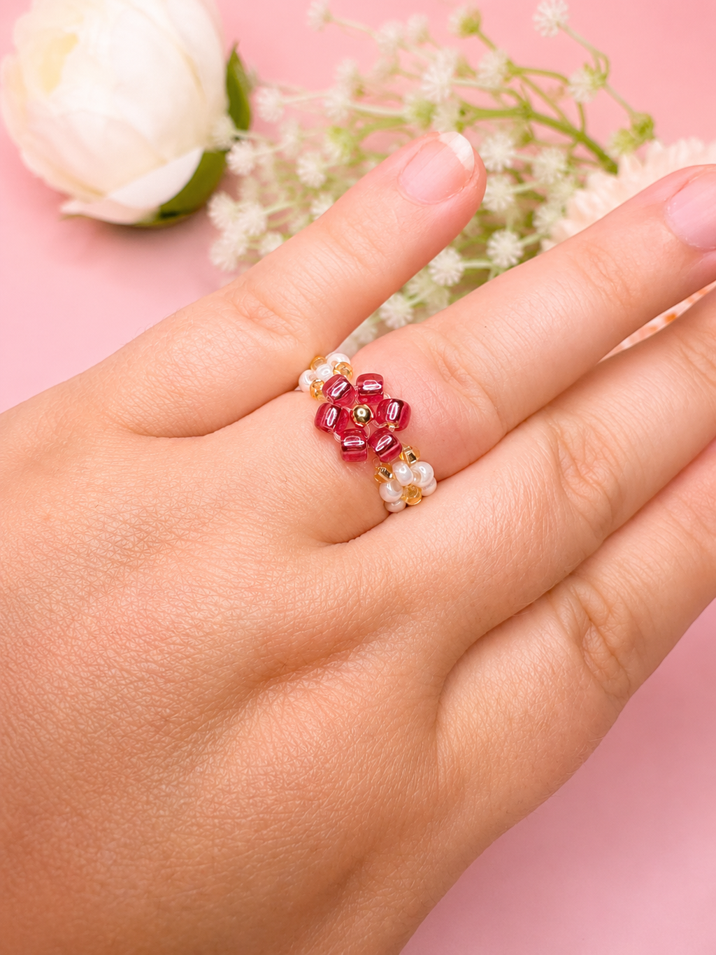 Ruby Blooming Ring Gold