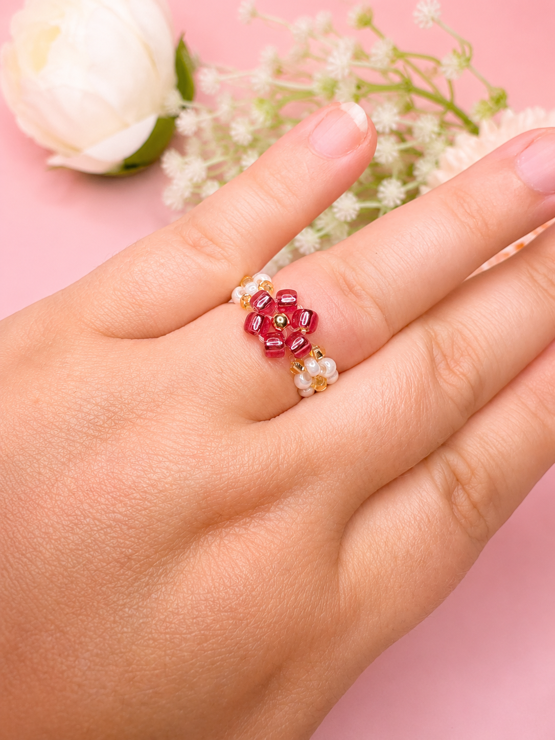 Ruby Blooming Ring Gold