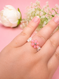 Rosé Blooming Ring Silber