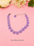 Blumenarmband Lila-Silber