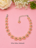 Blumenarmband Peach-Silber
